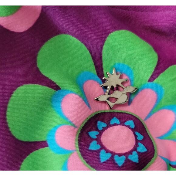 Cia Maritima Cheeky Bikini Bottom Womens Large 42 Swim Side Tie Floral Retro New - Picture 4 of 13